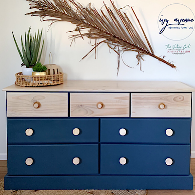 Navy-blue-drawers-painted-in-Stormy-Eve-Vintage-Bird-Furniture-Paint-by-Ivy-Avenue-Revamped-Furniture